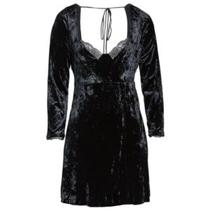 Free People Kat Long Sleeve Velvet Mini Dress